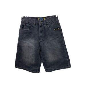 Mecca Boy's Shorts Black 5-pocket Denim Knee Length Cotton Blend Size 10